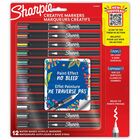 Sharpie Creative Markers, Water-Based Acrylic Markers, Brush Tip - Brush Marker Point - Assorted Ink - Water Based - Black Barrel - 12 / Pack SAN2196907