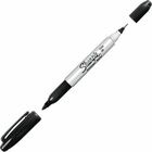 Sharpie Twin Tip Permanent Markers - Ultra Fine, Fine, Bold Marker Point - Black Ink - 1 Dozen SAN32001B