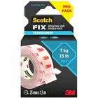 Scotch Scotch-Mount Clear Double-Sided Mounting Tape - 5 ft Length x 1" Width - Clear - Acrylic Backing - Acrylic Adhesive - For Multi Surface, Multipurpose - 1 Roll MMM410H