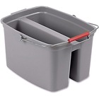 Rubbermaid Commercial 19 QT Double Pail - 4.75 gal - Dual Bucket, Handle - 17.8" x 18.1" - Plastic - Gray - 1 Each RCP262888GY