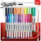 Sharpie Permanent Markers - Ultra Fine Marker Point - Assorted Ink - Dry - 24 / Pack SAN2105407