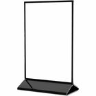 Deflecto Double-Sided Sign Holder w/Base - Support 4" x 6" Media - Portrait, Vertical - 7" Height x 4.3" Width x 2.3" Depth - Plastic, Polystyrene - Clear, Black - Top Loading, Side-loading, Sturdy, Double-sided - 1 Each DEF4428