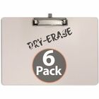 Officemate 83166 Dry Erase Clipboard, Side Clip with Pen Holder, 6pk - Storage for 70 Sheet - 9" x 12 1/2" Sheet Size - White - 6 Pack OIC83166