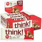 Green Rabbit thinkThink Peanut Butter Protein Bars - Milk Chocolate Peanut Butter - 10 / Carton GRR20902477