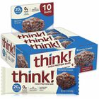 think! Brownie High Protein Bars - Gluten-free, Low Glycemic - Brownie Crunch - 10/Bag - 1 / Carton GRR20902478
