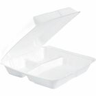 Dart 9-1/2" Triple-Compartment Foam Containers - White - Foam Body - 100/Pack - 2 / Carton DCC95HT3R