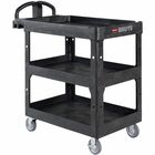 Rubbermaid Commercial Brute Utility Cart - 3 Shelf - 600 lb Load Capacity - 4 Casters - 5" Caster Size - Foam - 44" Length x 25.24" Width x 47" Height - Black - 1 Each RCP2196862