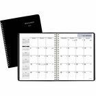At-A-Glance DayMinderPlanner - Medium - Julian Dates - Monthly - 12 Month - January 2026 to December 2026 - 1 Month Double Page Layout - 7" x 8 3/4" Sheet Size - White Sheet - Wire Bound - Desktop - Black - Simulated Leather, Faux Leather - Black Cover -  AAGG40000
