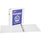 Avery&reg; Economy View Binder - 1 1/2" Binder Capacity - Letter - 8 1/2" x 11" Sheet Size - 275 Sheet Capacity - 3 Ring(s) - Fastener(s): Round Ring - Pocket(s): 2, Internal - Vinyl, Chipboard - White - Gap-free Ring, Exposed Rivet, Clear Overlay, Non Lo AVE05726