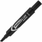 Avery&reg; Marks-A-Lot Desk-Style Permanent Markers - 4.762500 mm Regular Chisel Marker Point - Black Ink - Black Plastic Barrel - 1 Dozen AVE07888