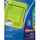 Avery&reg; Big Tab Insertable Plastic Dividersfor Laser and Inkjet Printers - 8 x Divider(s) - 8 - 8 Tab(s)/Set - 8.5" Divider Width x 11" Divider Length - 3 Hole Punched - Translucent Plastic Divider - Multicolor Plastic Tab(s) - Customizable, Hole-punch AVE11901