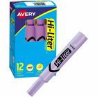 Avery&reg; Desk Style HI-LITER&reg;, Fluorescent Purple - Chisel Marker Point - Fluorescent Purple Ink - Purple Barrel - 1 Dozen AVE24060