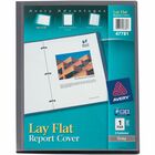 Avery&reg; Letter Report Cover - 1/2" Folder Capacity - 8 1/2" x 11" - 50 Sheets Capacity - 3 Fastener(s) - Polypropylene - Clear, Gray - Clear Overlay, Lay Flat, Non-stick, Durable - 1 Each AVE47781