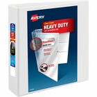 Avery Heavy-Duty View 3 Ring Binder - 2" Binder Capacity - Letter - 8 1/2" x 11" Sheet Size - 540 Sheet Capacity - 2 4/5" Spine Width - 3 x 2" Ring(s) - Fastener(s): Ring - Pocket(s): 4, Internal - Polypropylene - White - Recycled - Adhesive, Flexible, He AVE79192