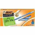 BIC Round Stic Ballpoint Pens - Medium Pen Point - Blue Ink - Blue Barrel - 1 Dozen BICGSM11BE