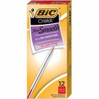 BIC Classic Cristal Ballpoint Pens - Medium Conical Pen Point - Red Ink - Clear Barrel - Metal Tip - 12 / Box BICMS11RD