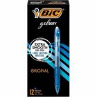 BIC Gel Retractable Pens - 0.7 mm Medium Conical Pen Point - Refillable - Retractable - Blue Ink - Gel-based - Translucent Barrel - 1 Dozen BICRLC11BE
