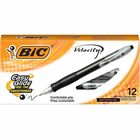 BIC Retractable Ballpoint Pens - 1 mm Medium Conical Pen Point - Refillable - Retractable - Black Ink - Transparent Black Barrel - 1 Dozen BICVLG11BK