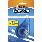 BIC Wite-Out EZ CORRECT Correction Tape - 0.20" Tape Width x 39.40 ft Tape Length - 1 Line(s) - White Tape - Ergonomic White Dispenser - Tear Resistant, Photo-safe, Odorless - White - 1 Each BICWOTAPP11