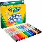Crayola Classic Washable Markers - Broad Conical Marker Point - Washable - Assorted, Orange, Yellow, Green, Blue, Violet, Brown, Black, Gray, Flamingo Pink, Blue, ... Ink - Water Based - 12 / Set CYO587812