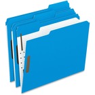 Pendaflex 1/3 Tab Cut Letter Recycled Top Tab File Folder - 8 1/2" x 11" - 2" Expansion - 2 Fastener(s) - 2" for Folder - Top Tab Location - Assorted Tab Position - Blue - Reinforced, Embossed - 10% Recycled - 50 / Box PFX21301