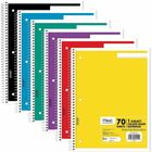 Mead One-subject Spiral Notebook - 70 Sheets - Spiral - College Ruled Front Ruling - 8" x 10 1/2" Sheet Size - White Paper - Assorted Board Cover - Heavyweight, Punched - 1 Each MEA05512