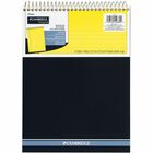 Mead Premium Wirebound Legal Pads - 70 Sheets - Spiral - 20 lb Basis Weight - 8 1/2" x 11 3/4" Sheet Size - Canary Paper - Navy Board Cover - Heavyweight, Micro Perforated, Spiral Lock, Stiff-back - 1 Each MEA59880