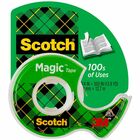 Scotch Magic Tape - 12.50 yd Length x 0.50" Width - 1" Core - Clear - Permanent Adhesive Backing - Dispenser Included - Handheld Dispenser - Split Resistant, Tear Resistant - For Mending, Splicing - 1 Roll MMM104