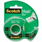 Scotch Magic Matte Finish Tape - 25 ft Length x 0.75" Width - 1" Core - Clear - Adhesive Backing - Dispenser Included - Handheld Dispenser - Split Resistant, Tear Resistant - For Mending, Splicing - 1 Roll MMM105