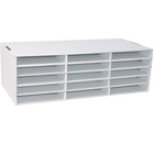 Classroom Keepers 9" x 12" Construction Paper Storage - 15 Compartment(s) - Compartment Size : 1.50" x 10" x 12.50" - 9.38" Height x 29.25" Width x 12.88" Depth - Desktop - 70% Recycled - White - Corrugated Cardboard - 1 Each PAC001310