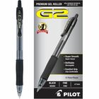 Pilot G2 Retractable Gel Ink Rollerball Pens - 0.7 mm Fine Pen Point - Refillable - Retractable - Black Ink - Gel-based - Clear Barrel - 1 Dozen PIL31020