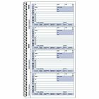 Rediform Memo Style Phone Message Book - 400 Sheet(s) - Spiral Bound - 2 Part - Carbonless Copy - 5.75" x 11" Sheet Size - White, Canary - Blue Print Color - 1 Each RED50076