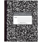 Roaring Spring Wide Ruled Flexible Cover Composition Book, 8.5" x 7" 48 Sheets, Black Marble - 48 Sheets - 96 Pages - Printed - Sewn/Tapebound - Both Side Ruling Surface - Red Margin - 15 lb Basis Weight - 56 g/m² Grammage - 8 1/2" x 7" Sheet Size -  ROA77333