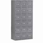 Tennsco 6-Tier No Legs Steel Box Lockers - Internal Size 12" Height x 12" Width x 18" Depth - Overall Size 72" Height x 36" Width x 18" Depth - Medium Gray - Steel TNNBS6121812CMG