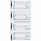 TOPS Carbonless Phone Message Book - Double Sided Sheet - Spiral Bound - 2 Part - Carbonless Copy - 5.50" x 11" Sheet Size - White - Assorted Sheet(s) - Blue, Red Print Color - 1 Each TOP4003