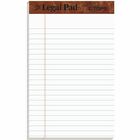 TOPS The Legal Pad Writing Pad - 50 Sheets - Double Stitched - 0.28" Ruled - 16 lb Basis Weight - Jr.Legal - 5" x 8" Sheet Size - White Paper - Chipboard Cover - Perforated, Hard Cover, Removable - 1 Dozen TOP7500