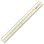 Westcott 15" Data Hightlight Ruler - 15" Length x 1" Width - Metric, Imperial Measuring System - Acrylic - Clear - 1 Each ACM10580