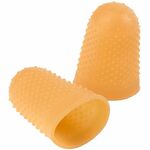 ACCO Rubber Finger Tips - #14 with 0.88" Diameter - Extra Large Size - Rubber - Amber - 1 Dozen ACC54014