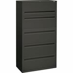 HON Brigade 700 Series 5-Drawer Lateral - 36" Width x 18" Depth x 64.3" Height - 2 x Shelf(ves) - 5 x Drawer(s) - 1 x Door(s) - A4, Legal, Letter - Lateral - Interlocking - Charcoal - Steel - 1 Each HON785LS
