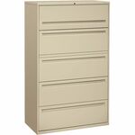 HON Brigade 700 Series 5-Drawer Lateral - 42" Width x 18" Depth x 64.3" Height - 2 x Shelf(ves) - 5 x Drawer(s) - A4, Legal, Letter - Lateral - Interlocking - Putty - Steel - 1 Each HON795LL