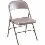 Lorell Folding Chairs - Beige Seat Color - Steel Seat Material - Beige Frame Color - Steel Frame Material - 4 / Carton LLR62500