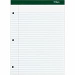 63384 3-Hole Punched College Rule 100 Sheets TOPS Docket Writing Pad 8-1/2 x 11-3/4 White Paper 