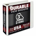 Samsill Insertable D-Ring Binder - 3" Binder Capacity - Letter - 8 1/2" x 11" Sheet Size - 650 Sheet Capacity - 3 Ring - Fastener: D-Ring - Pocket: 2, Internal - Polypropylene, Chipboard - White - 1.76 lb - Recycled - Locking Ring, Clear Overlay, Non-stic SAM16487