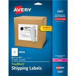 Avery&reg; Shipping Labels - TrueBlock - 8 1/2" Width x 11" Length - Permanent Adhesive - Rectangle - Laser, Inkjet - White - 1 / Sheet - 1 Pack AVE5265