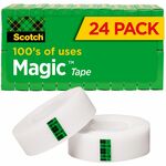 Scotch 3/4"W Magic Tape - 27.78 yd Length x 0.75" Width - 1" Core - Matte - Clear - Split Resistant, Tear Resistant - For Mending, Splicing - 24 / Pack MMM810K24