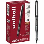 uniball™ Vision Needle Rollerball Pens, Micro Point (0.5mm), Black, 12 Pack - uniball™ Vision Needle Rollerball Pens, Micro Point (0.5mm), Black, 12 Pack UBC1734918