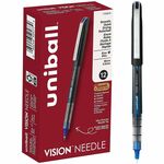 uniball™ Vision Needle Rollerball Pens, Micro Point (0.5mm), Blue, 12 Pack - uniball™ Vision Needle Rollerball Pens, Micro Point (0.5mm), Blue, 12 Pack UBC1734919