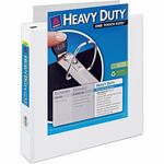 Avery&reg; Heavy-Duty View 3 Ring Binder, Extra Wide, 1.5" EZD Rings, 1 White Binder(01319) - 1 1/2" Binder Capacity - Letter - 8 1/2" x 11" Sheet Size - 400 Sheet Capacity - 3 x 1.50" Ring - Fastener: D-Ring - Pocket: 4, Internal - Polypropylene - White  AVE01319