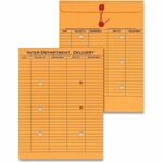 Universal Envelope - Interoffice - #97 - 10" Width x 13" Length - 28 lb - String/Button - Light Brown Kraft - Kraft Paper - 100 / Box UNV63568