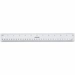 Universal 59022 Acrylic Ruler - 12" Length - 1/16 Graduations - Metric, Standard Measuring System - Plastic - Clear - 1 Each UNV59022